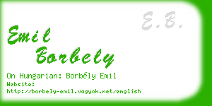 emil borbely business card