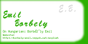 emil borbely business card